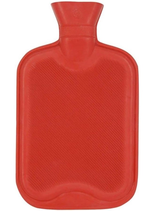 قربة مياه ساخنة مطاطية سعة 2000 مل مع غطاء ناعم، كمادة حرارية لتخفيف آلام العضلات وتقلصات الدورة الشهرية وتدفئة الجسم - Image 1